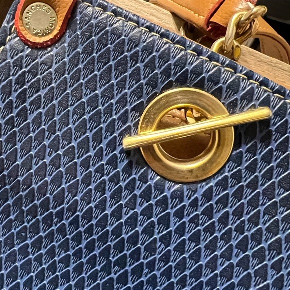 Monica Sanches Navy and Tan Snakeskin Tote - Picture 10 of 10